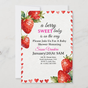 A Berry Sweet  Baby Shower invitation 