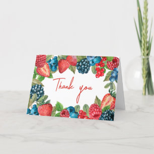 A Berry Sweet Baby Shower Thank You Card
