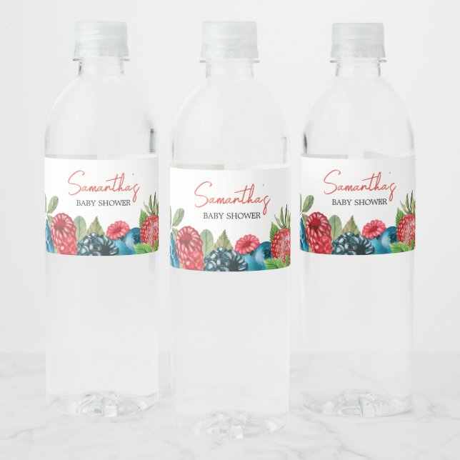 A Berry Sweet Baby Shower Water Bottle Label (Bottles)