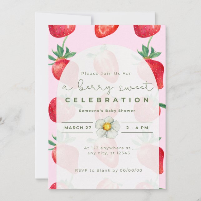 A Berry Sweet Celebration - Invitation (Front)