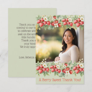 A Berry Sweet Photo Strawberry Frame Thank You Card