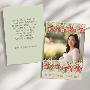 A Berry Sweet Photo Strawberry Frame Thank You Card