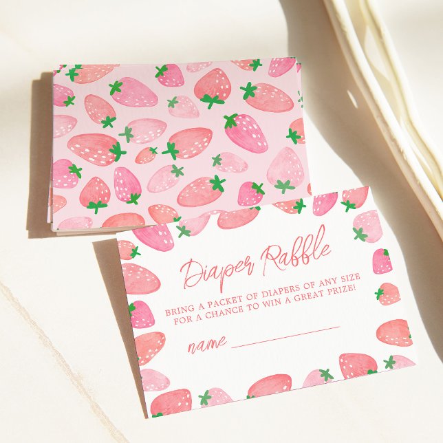 A Berry Sweet Strawberry Baby Shower Enclosure Card (Creator Uploaded)
