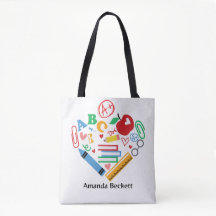 A+ Best Teacher School Supplies Tote