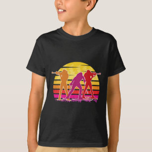 A Biathlete With Rifle And Cross-country Skis Moti T-Shirt