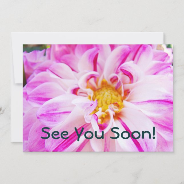 À Bientôt ! Invitations Événements Dahlias personn (Devant)