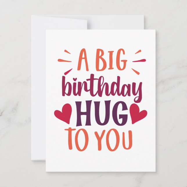 A BIG birthday Hug Birthday Gift Card and Envelope (Front)