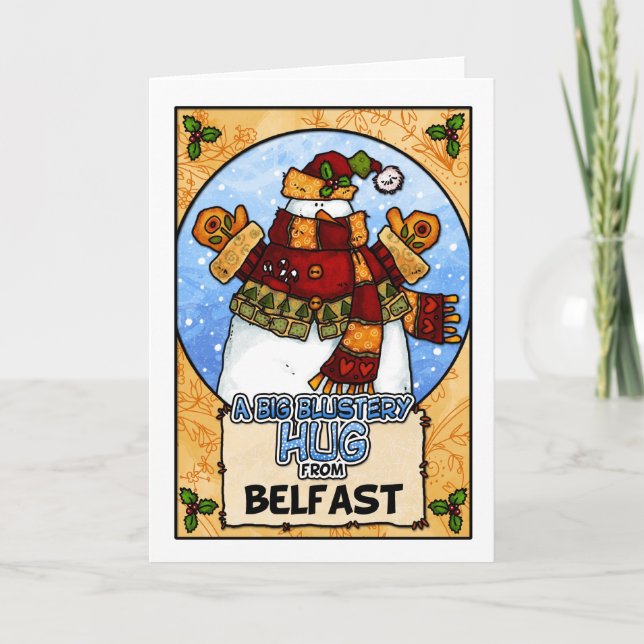 A Big Blustery Hug from Belfast Holiday Card (Front)