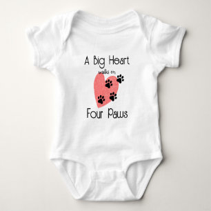 A Big Heart walks on Four Paws - Cute Pet Lover Baby Bodysuit