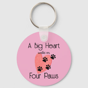 A Big Heart walks on Four Paws - Cute Pet Lover Keychain