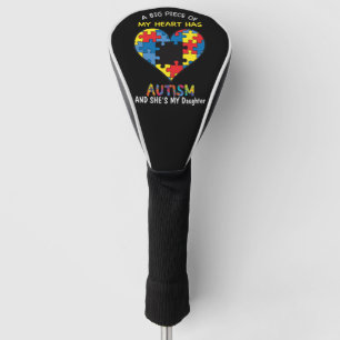 A big part of my heart has autism and shes golf head cover