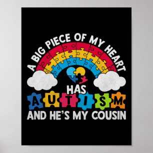 A Big Piece Of My Heart Has Autism And He's My Cou Poster