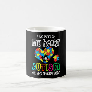 A Big Piece Of My Heart Has Autism and He's My Gra Coffee Mug