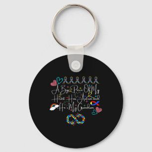 A Big Piece Of My Heart Has Autism And He's My Gra Keychain