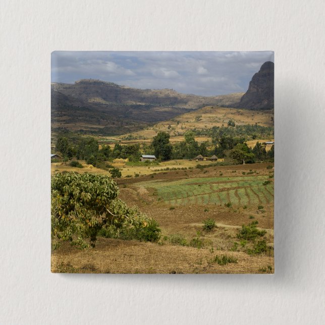 A big scenic view of a big rock mountain 2 inch square button (Front)