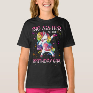 a big sister of the birthday Girl unicorn dabbing T-Shirt