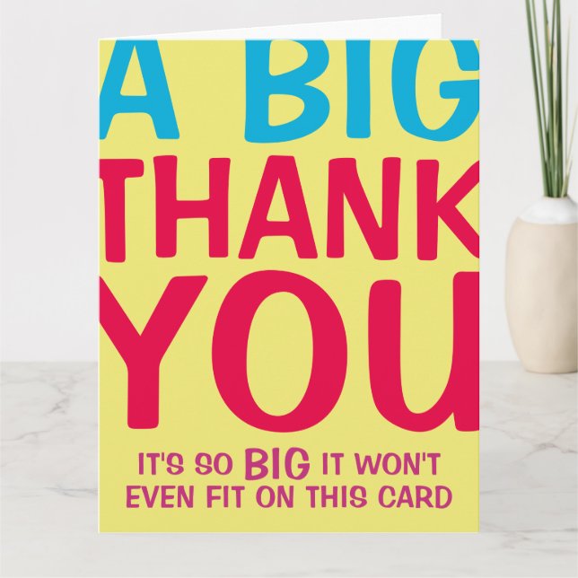A Big Thank You Card (Front)