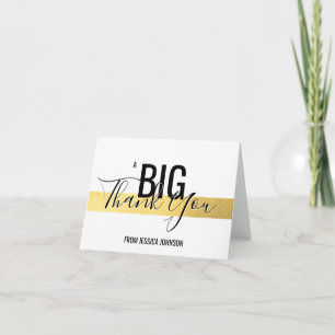A BIG THANK YOU - Faux Gold Foil White   add NAME Card