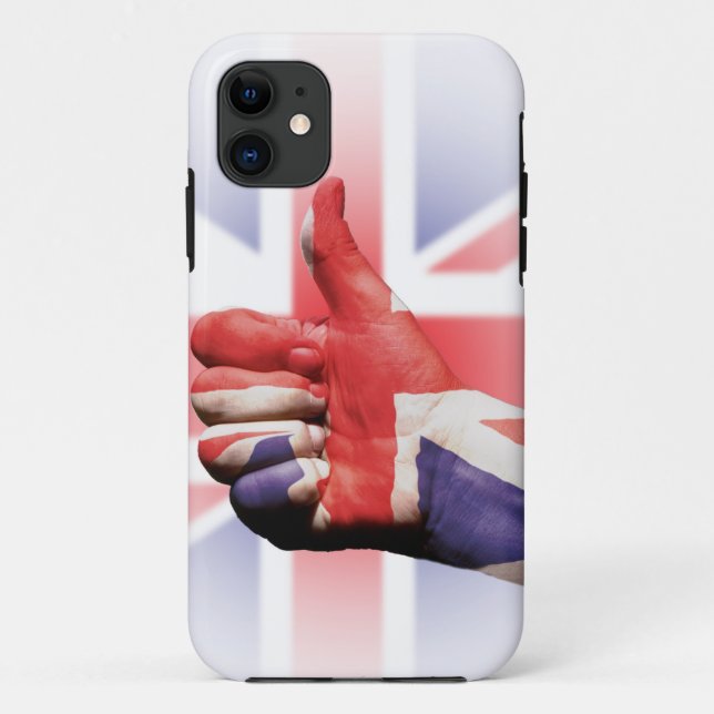 A big thumbs up 'like' with the Union Jack flag Case-Mate iPhone Case (Back)