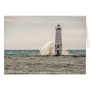 A Big Wave Crashes into the Frankfort Light