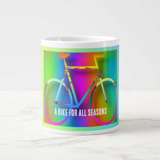 A Bike For All Seasons Large Coffee Mug (Front)