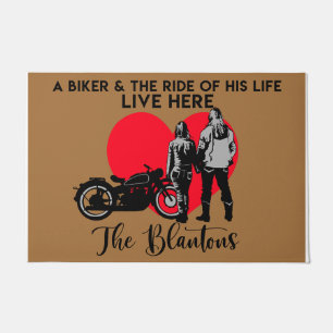 A Biker And The Ride Of His Life Live Here Doormat