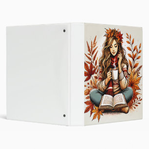 A binder that contains a cute girl on an autumn da
