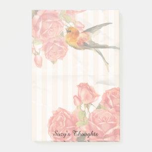 A Bird Among The Roses Post-it® Notes 4 x 6