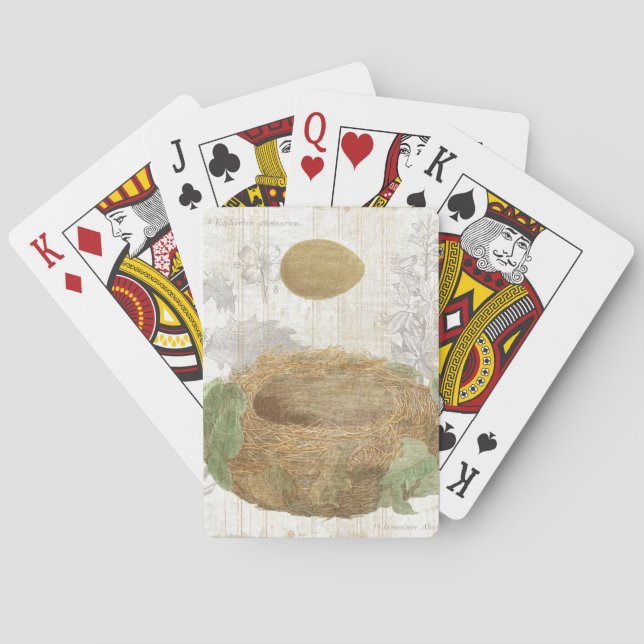 A Bird's Nest with a Brown Egg Playing Cards (Back)