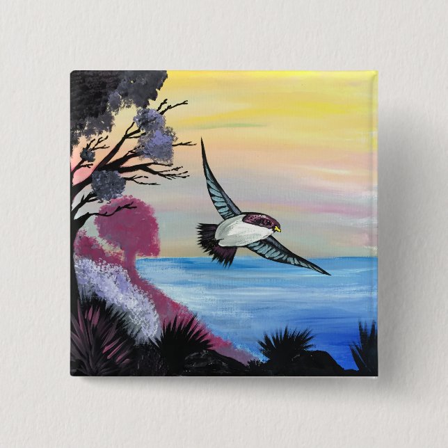 A Birds View 2 Inch Square Button (Front)