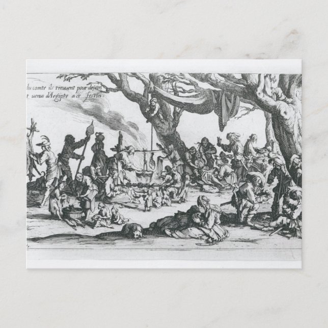 A Birth in a Gypsy Camp Postcard (Front)