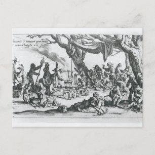 A Birth in a Gypsy Camp Postcard