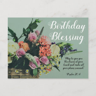 A Birthday Blessing Postcard Psalm 20:4