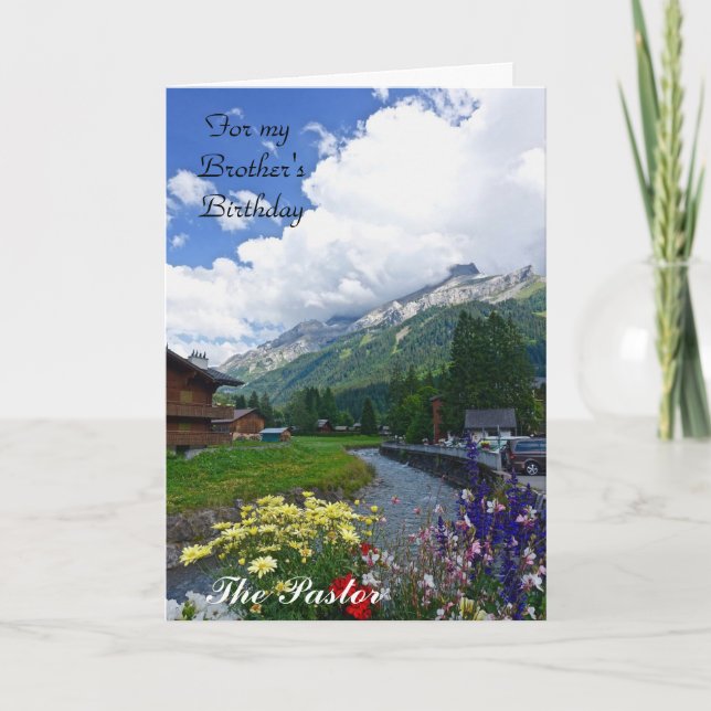 A Birthday Folded Greeting Card for th Pastor (Front)