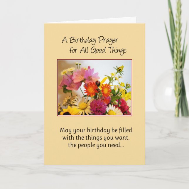 A Birthday Prayer for All Good Things Card (Front)