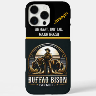 A Bison Farmer Stands Proudly With His Herd iPhone 16 Pro Max Case
