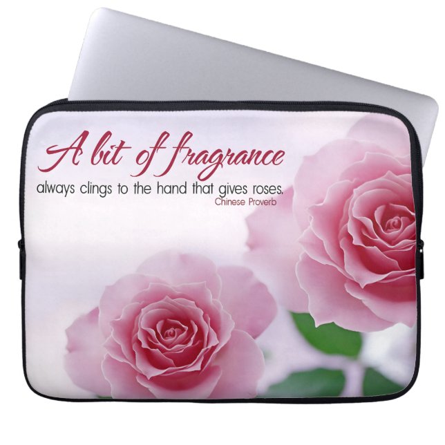 "A bit of fragrance" Inspirational Quote Laptop Sleeve (Front)