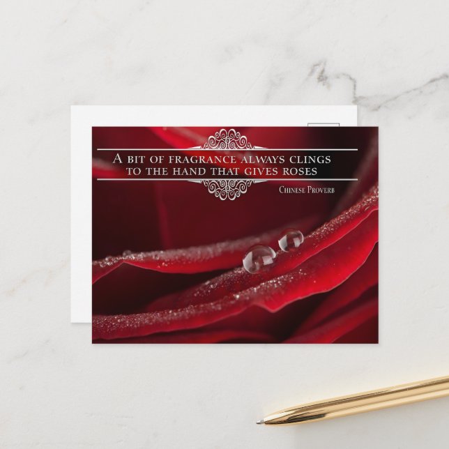 "A bit of fragrance" Inspirational Quote Postcard (Front/Back In Situ)