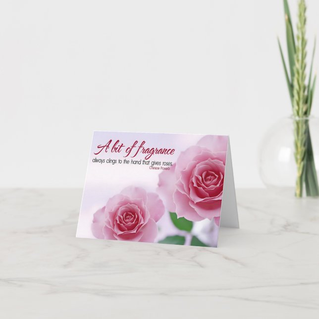 "A bit of fragrance" Inspirational Quote Thank You Card (Front)