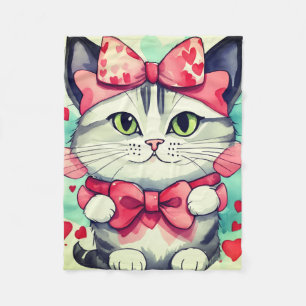 A Bitty Kitty Love fleece Blanket