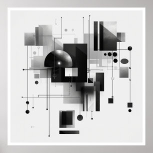A Black and White Architectural Journey Poster