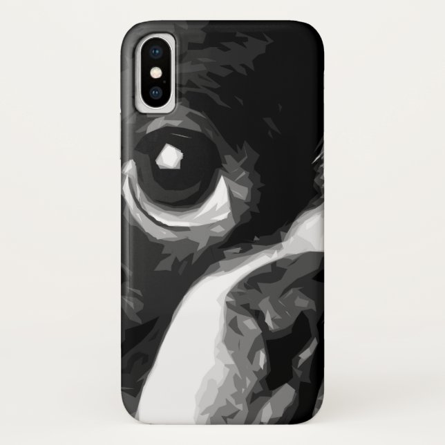 A black and white Boston terrier Case-Mate iPhone Case (Back)