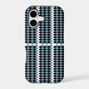 a black and white chequered pattern with a white b