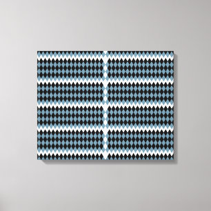 a black and white chequered pattern with a white b canvas print