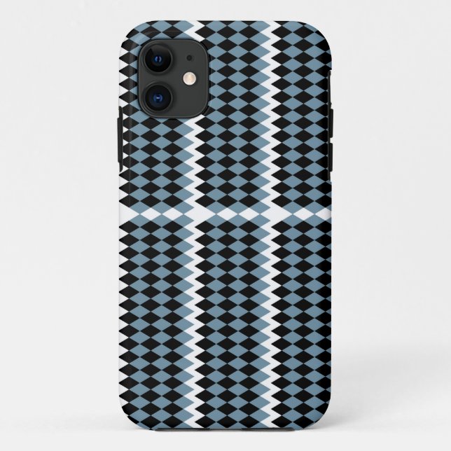 a black and white chequered pattern with a white b Case-Mate iPhone case (Back)