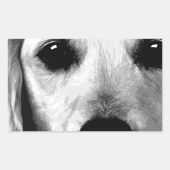 A black and white Golden retriever Sticker (Front)
