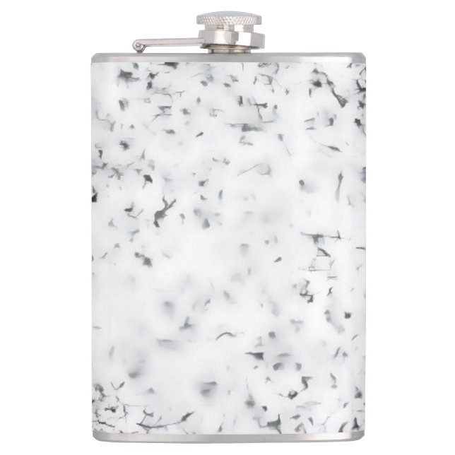 A black and white grainy texture background hip flask (Front)