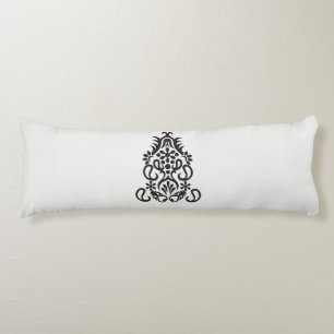 a black and white image of an ornate design body pillow