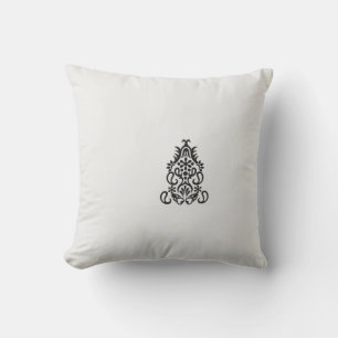 a black and white image of an ornate design throw pillow
