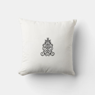 a black and white image of an ornate design throw pillow